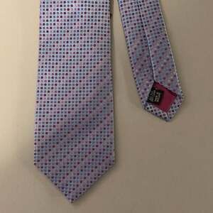 DUCHAMP Blue Navy & Purple Polka Dot Silk Tie